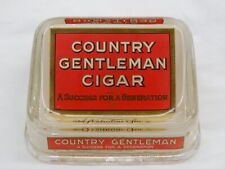 Vintage Glass Country Gentleman Cigar Store Countertop Display Sign & Tip Tray picture