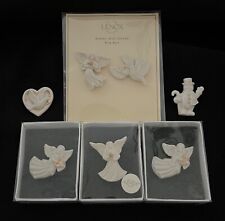 Lenox Lot of 7 Porcelain Pins: Angels, Doves, Heart, Snowman~ 1-2