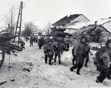 U.S. Troops move through village during Battle of the Bulge 8x10 WWII Photo 145a picture
