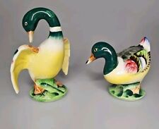 Vintage Hand Painted Mallard Duck Bird Porcelain Ceramic Figurines Made in Japan picture