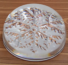 Vintage Snowflake Solid Glass Paperweight Dome Clear Heavy Avon Lead Crystal? picture