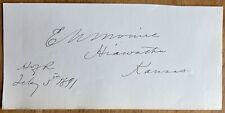 Governor of Kansas Edmund N. Morrill Autograph picture