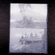 Antique Japanese Photo Glass Negative Plate C1900 Big Family River Boat GN458 picture