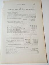 1875 vintage NY horse  train document DRY DOCK EAST BROADWAY & BATTERY RAILROAD picture