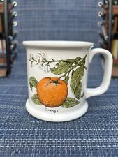 Vintage Orange Plant Mug Gardening Heavy White picture
