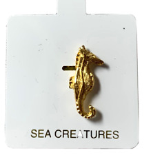 NEW Gold Color Sea Horse Ocean Beach Animal Hat Lapel Pin Tie Tack Brooch 1