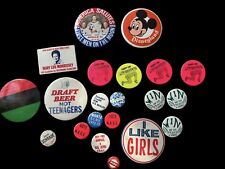 Vintage Pinbacks Buttons Hippie 1960’s 70’s Lot picture