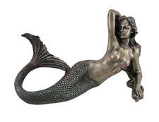 Bare Mermaid Sea Goddess with Iridescent Tail Statue 11 inch picture