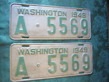 Pair of 1949 Washington State License Plates A-5569 picture