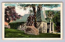 Bristol RI-Rhode Island, St Michael's Chapel, c1927 Antique Vintage Postcard picture