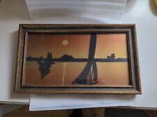 Vintage Sunset And Sailboats 14.5