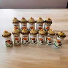1970’s Vintage Merry Mushroom Spice Jars Complete Set Of 12 Never Used picture