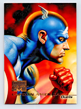 Fleer 1996 Marvel Masterpieces Duels #73 Captain America Card MCU Boris Art picture