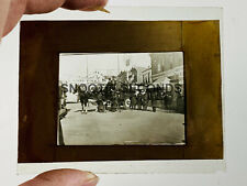 c.1910 Antique Glass Photo Slide Fire Department Firemen Greenfield Indiana IN picture