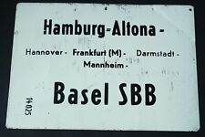 Zuglaufschild Hamburg-Altona Basel SBB Metal Shield 14025. Railway 1.60AIO picture