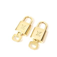 100% Authentic Louis Vuitton Shiny Gold 2 Locks and Keys picture