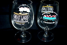 4 Great Lakes Brewing Company Cleveland Christmas Ale Footed Beer Goblet Glasses picture
