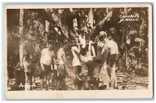 Brazil Postcard RPPC Photo Cannibals Forest Scene US Navy WWI c1910's Antique picture
