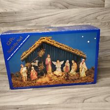 Vintage Nativity Set Certified Hand Painted Fine Grain Porcelain Bisque Creche picture
