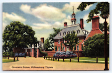 Williamsburg VA-Virginia, Governor's Palace Building, Vintage Antique Postcard picture