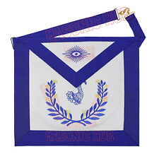 Masonic Regalia Blue Lodge SR. STEWARD Lambskin Aprons - MACHINE EMBROIDERY LOGO picture