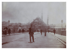 Turkey, Constantinople, Portrait in front of the Great Mosque, Vintage print, circa picture