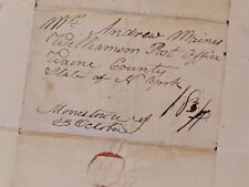 1838 antique STAMPLESS COVER LETTER moorestown nj MAINES  wayne co ny  picture