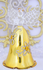 Golden Yellow Blown Glass Christmas Angel Ornament/Decoration picture