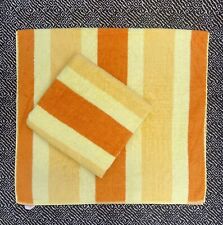 2 Vintage Utica Bath Towels Orange And Yellow 1980’s picture