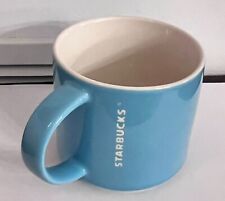 Starbucks 2012 Coffee Mug Cup Blue 14 oz Stackable Embossed Lettering Tea picture