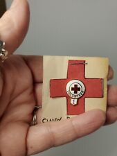 Vtg American Red Cross Volunteer 1 Year Gold Tone Lapel Pin  picture