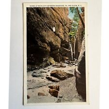 Vintage Scene At Rock City Between Bradford PA and Olean NY Postcard Tichnor picture