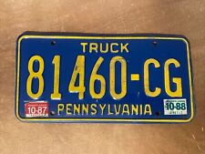 1987 1988 Pennsylvania License Plate Truck # 81460-CG picture