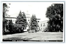 1950 High School Exterior Building Thorp Wisconsin Antique RPPC Photo Postcard picture
