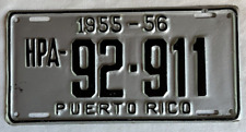 1955-1956 Puerto Rico Heavy Machinery License Plate (#HPA-92-911) 