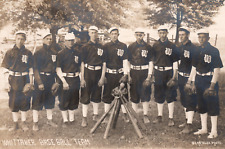 Whittaker Baseball Team Uniforms Bats Equipment Real Photo Postcard picture