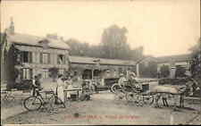 Dives-sur-Mer France FR Bicycle Donkey Cart c1910 Vintage Postcard picture