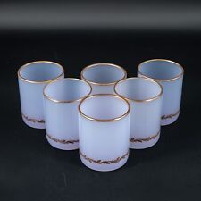 Set of 6 Vintage Lilac Opaline Glass Gilded Glasses picture