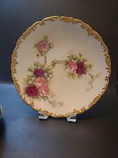 T & V Limoges Cabinet Plate Tressemann & Vogt Gilded, Roses Beautiful Vintage picture