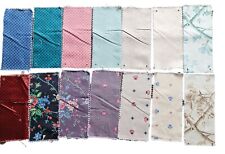14 Fabric Drapery Samples VTG Lot Floral Checked Scrap Book Crafts Quilt4.75x10