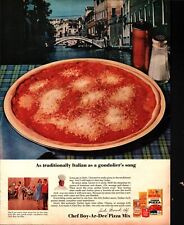 1964 Chef Boy-Ar-Dee Pizza Mix Cheese Sausage Italy Foods Vtg Magazine Print Ad picture
