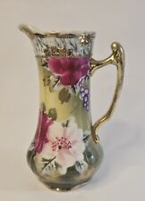Antique Hand Painted Floral Pattern w/Gilt Pitcher 6