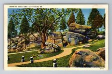 Gettysburg PA-Pennsylvania Scene At Devils Den, Vintage Postcard picture