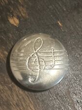 Vintage Silver Colored Musical Note Button picture