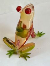 GLASS FROG Figurine - Breast Cancer Society Pink Ribbon - HOPE HOPS HERE picture