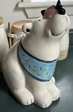 Vintage Polar Bear With Fish On Nose Cookie Jar - Made In Taiwan - CUTE 🥰 picture