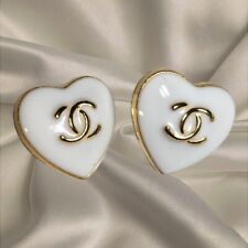 STAMPED Chanel Buttons 15mm Metal 1Pair Vintage Buttons picture