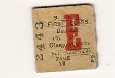 Railway  ticket NBR 1st class Glasgow Queen St - Bearsden 1915 picture