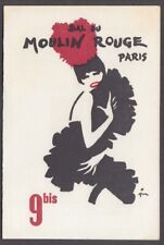 Bal du Moulin Rouge Paris cover charge folder 68f per persomme 1972 picture
