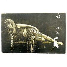 Antique RPPC Postcard Gypsy Laying On Table Belly Dancer Woman Jewelry 1900s picture